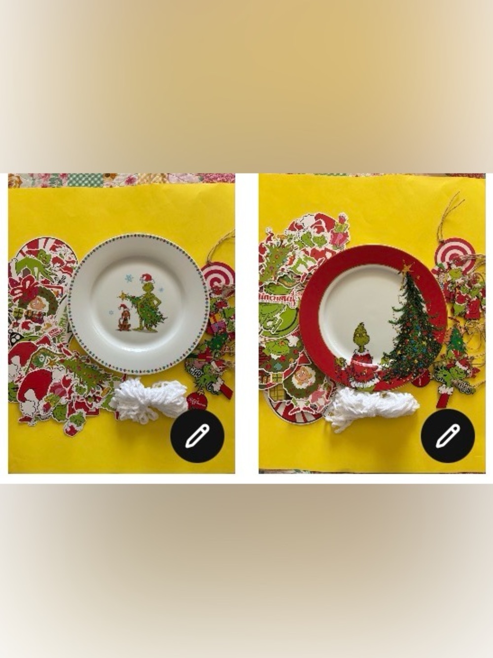 RESERVED FOR @jersee12…Grinch Bundle - Plate, DIY Garland, GiftTags/Ornamen - Picture 1 of 16